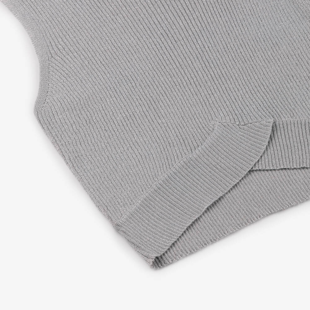 Mayoral-توب فضي لامع بدون أكمام للبنات | Childrensalon Outlet