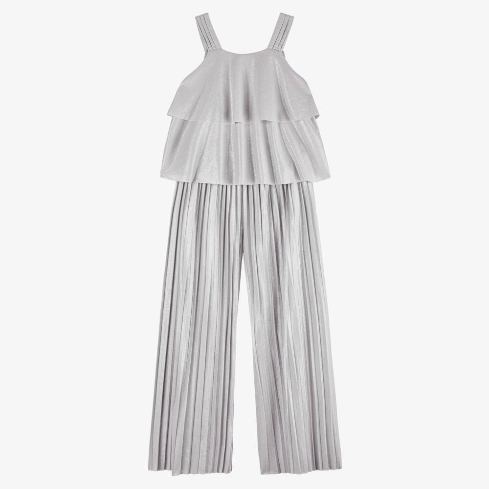 Mayoral-Girls Shimmering Silver Outfit Ensemble | Childrensalon Outlet
