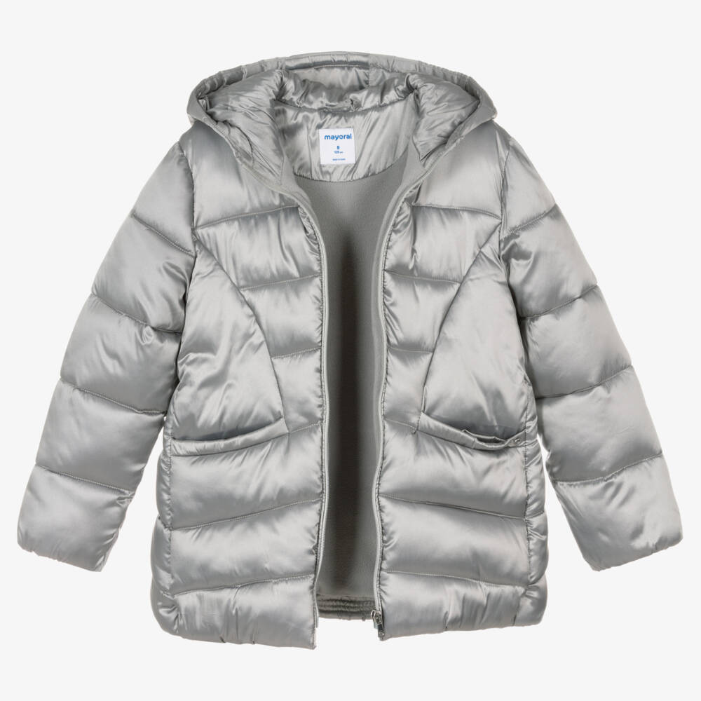 Mayoral-Пуховик цвета серебристый металлик | Childrensalon Outlet