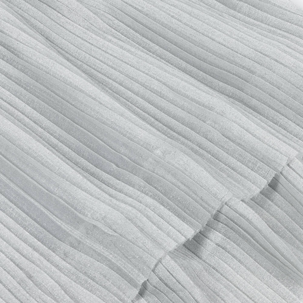 Mayoral-Girls Shimmering Silver Pleated Frock | Childrensalon Outlet