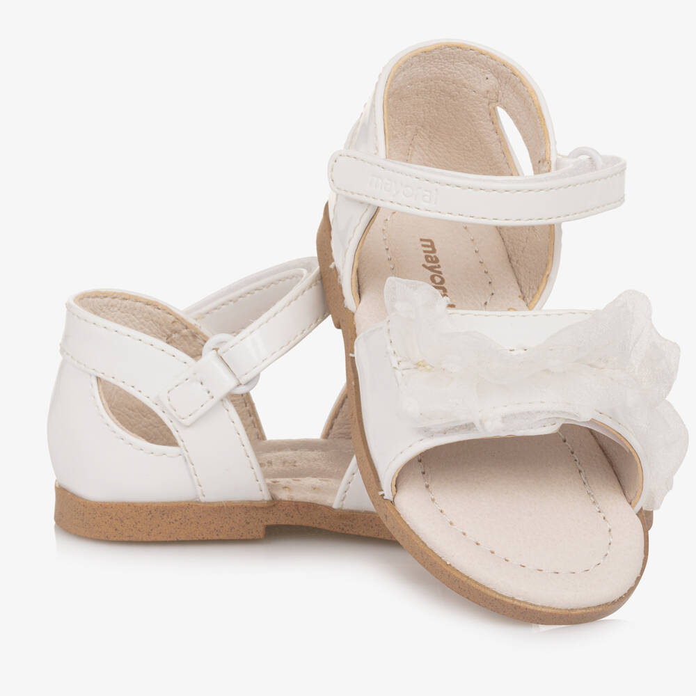 Mayoral-Girls Shimmering White Tulle Sandals | Childrensalon Outlet