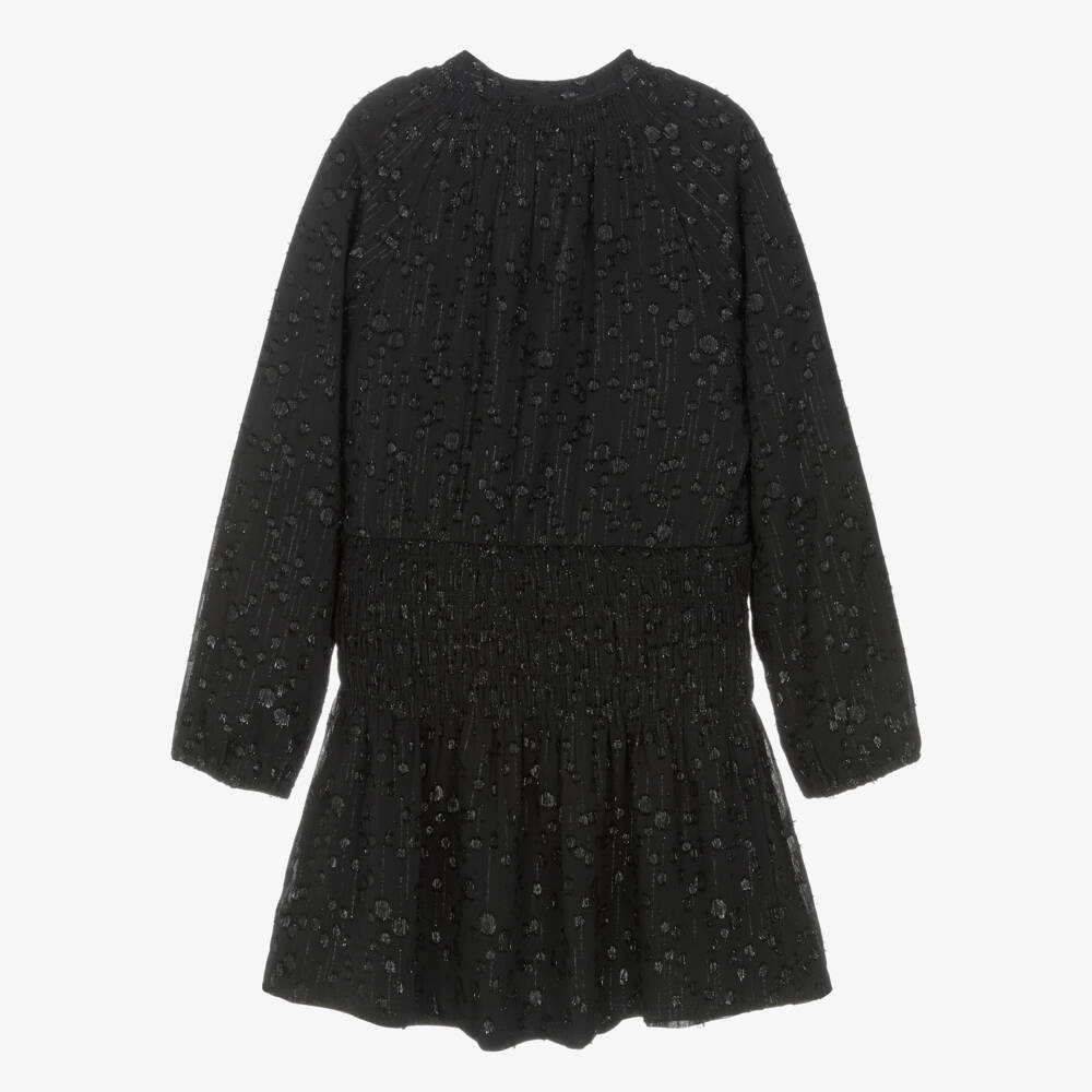 Mayoral-Girls Shimmery Black Crêpe Chiffon Dress | Childrensalon Outlet