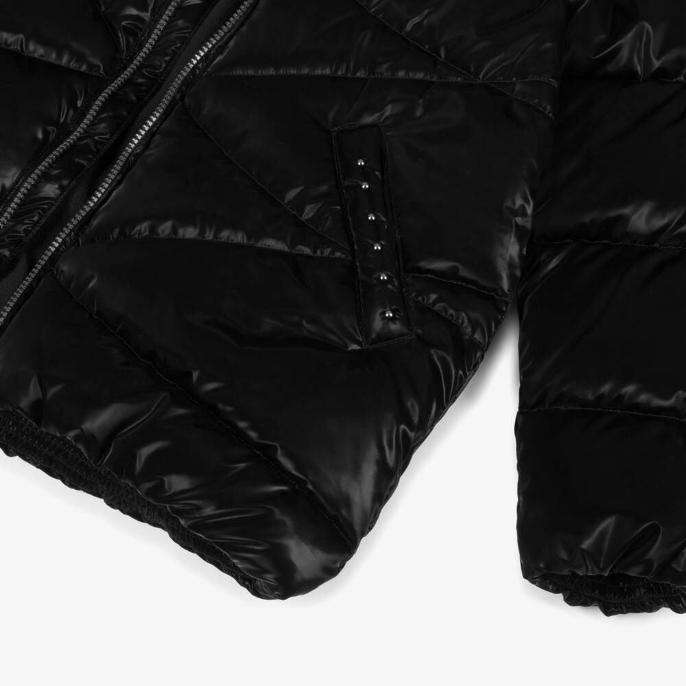 Mayoral-معطف منفوخ لامع أسود للبنات | Childrensalon Outlet