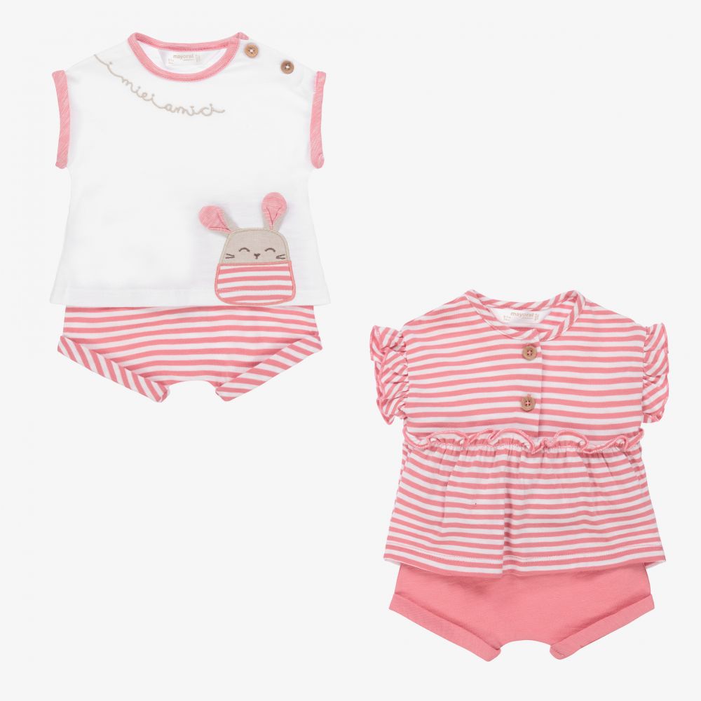 Mayoral Newborn-Girls Shorts Sets (2 Pack) | Childrensalon Outlet