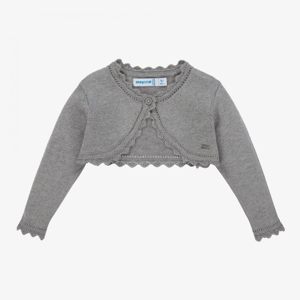 Girls Silver Bolero Cardigan