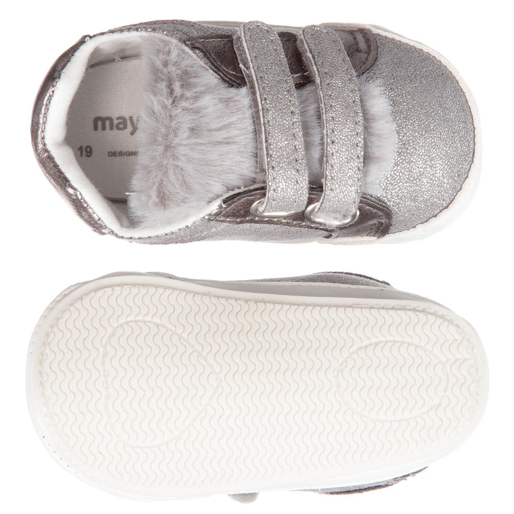 newborn silver shoes