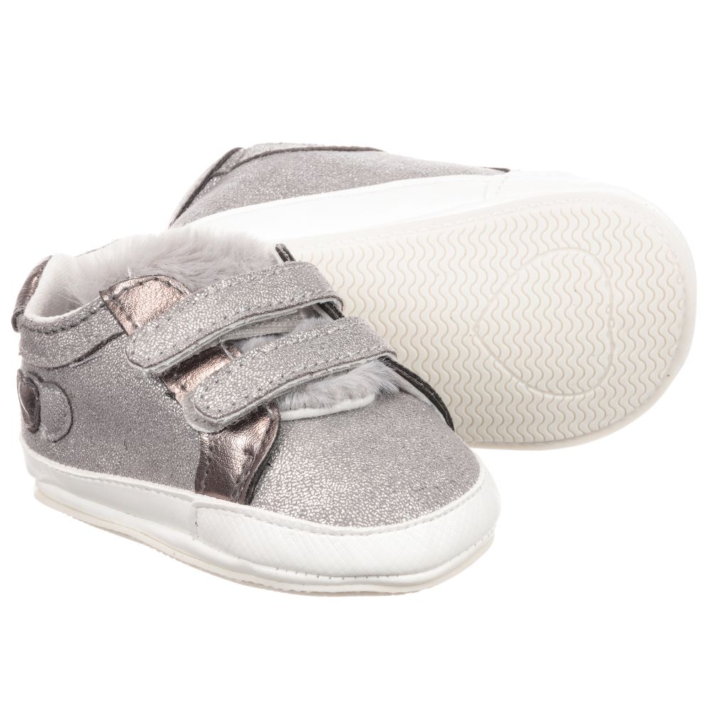 Mayoral Newborn Girls Silver Pre Walker Shoes Childrensalon Outlet