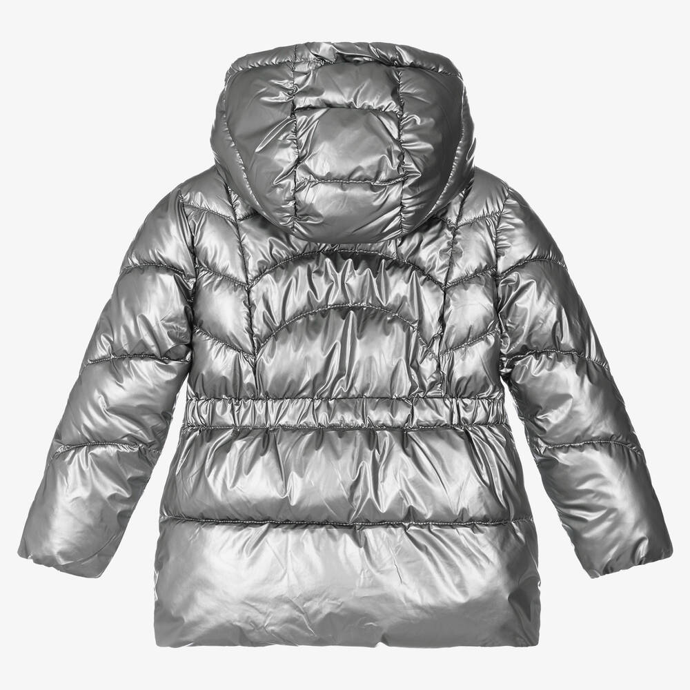 Girls silver puffer jacket hotsell