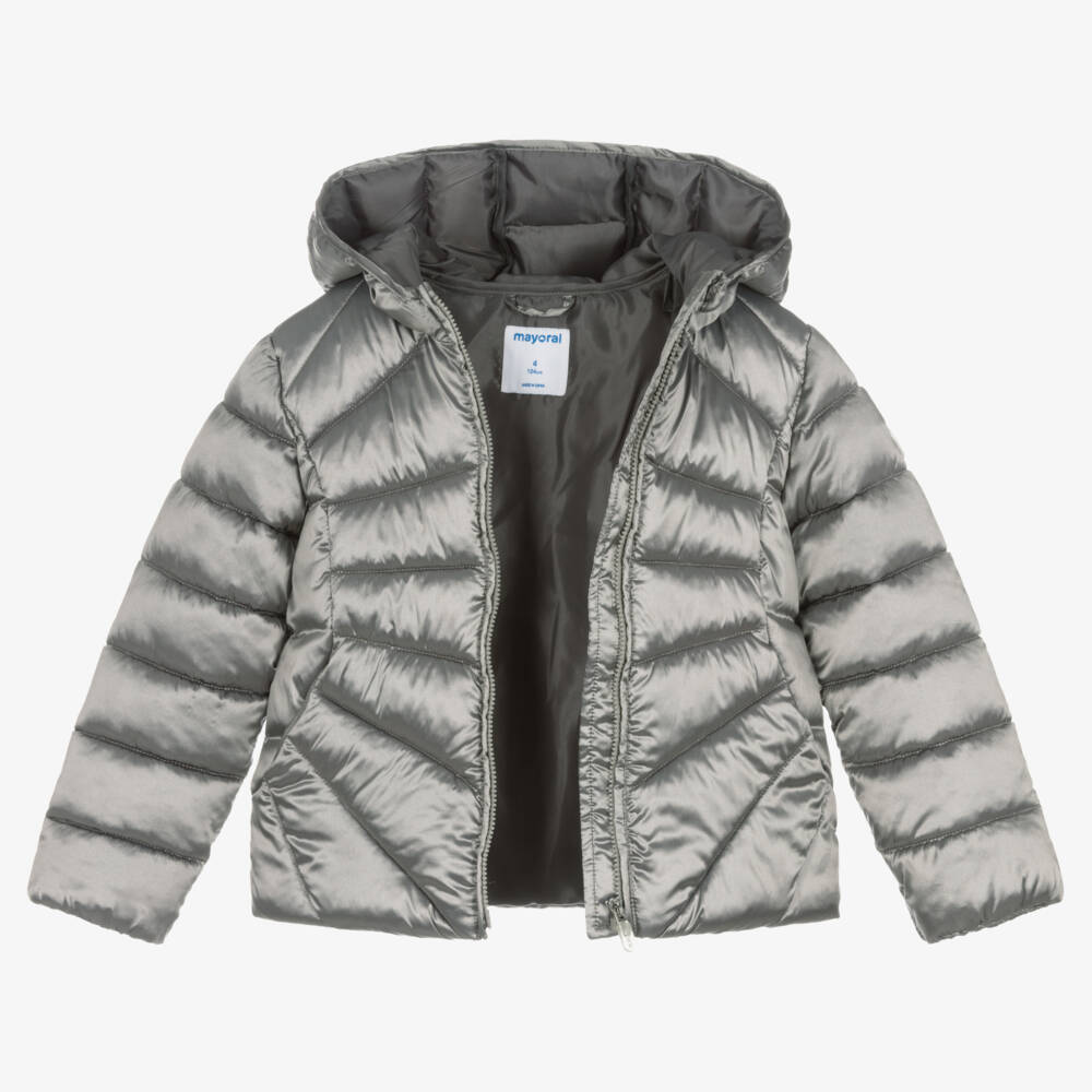 Mayoral-Пуховик цвета серебристый металлик | Childrensalon Outlet
