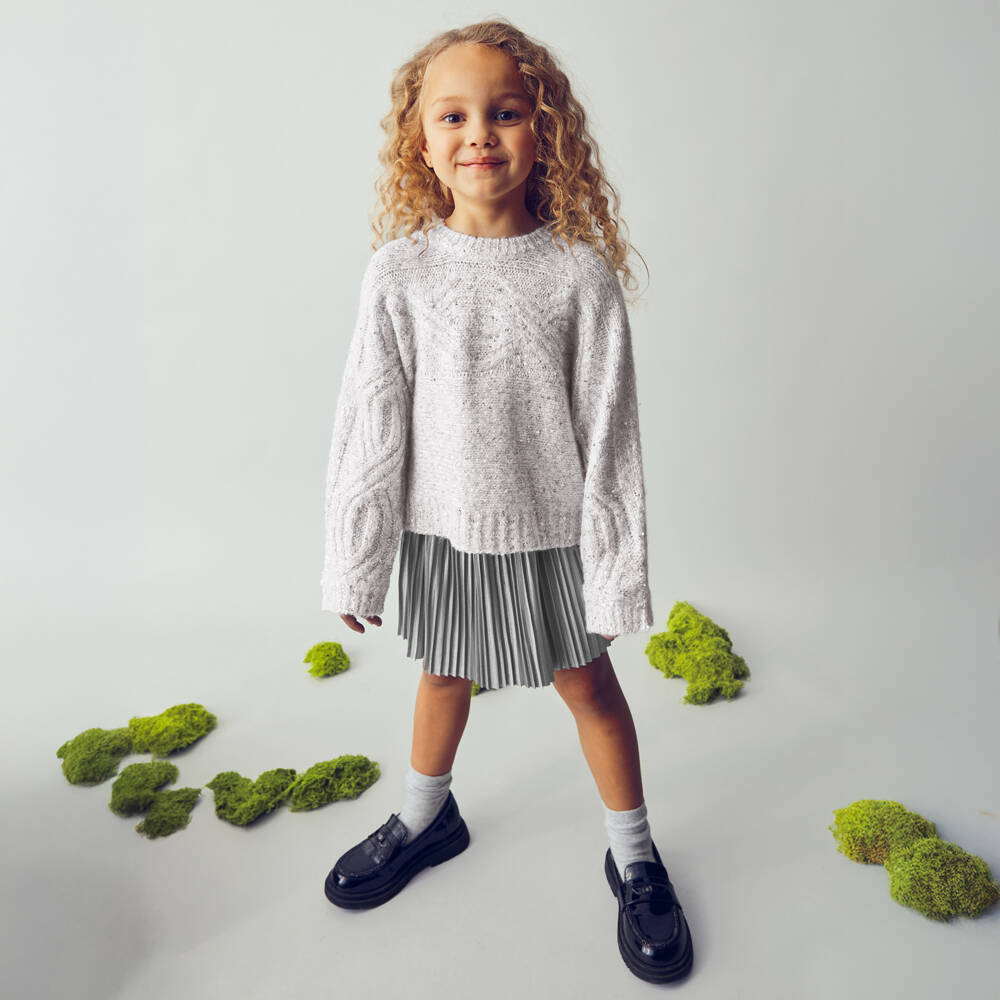 Mayoral-Серебристый блестящий свитер для девочек | Childrensalon Outlet