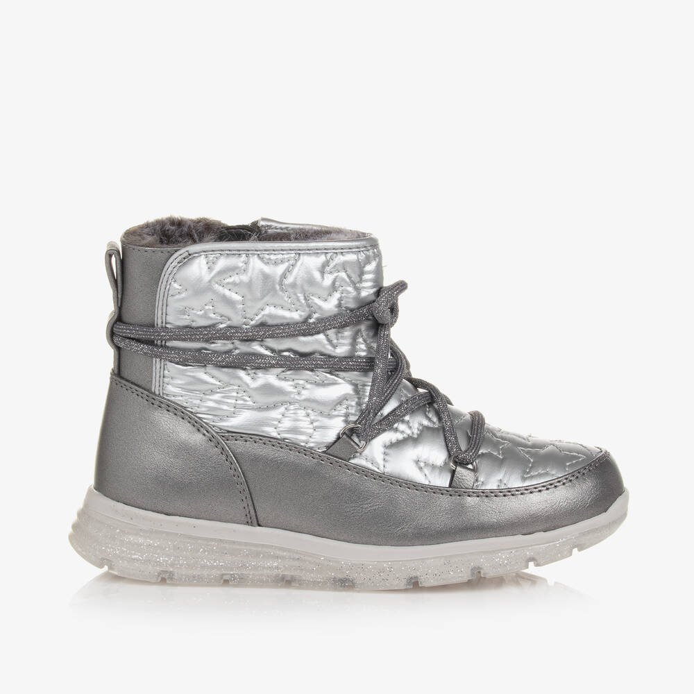 Girls silver snow boots hotsell