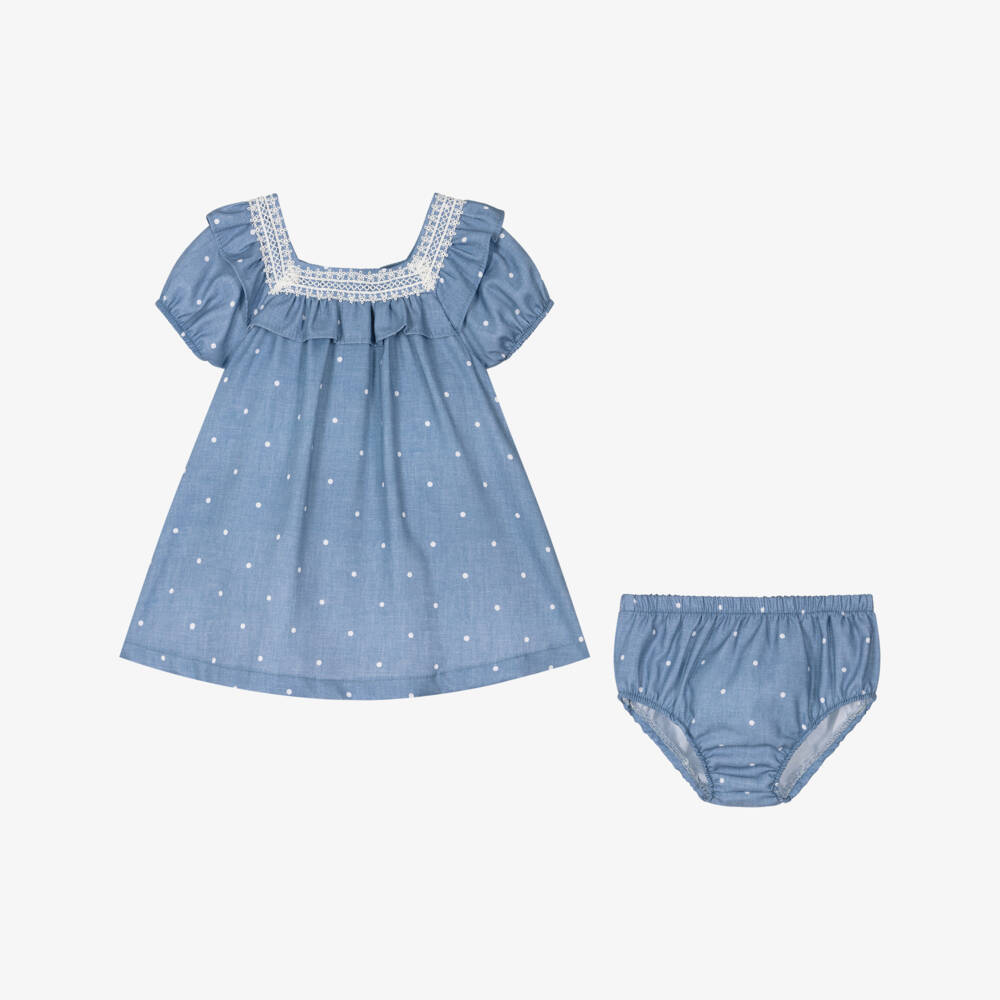 Mayoral-Платье из хлопка в небесных тонах для девочек | Childrensalon Outlet