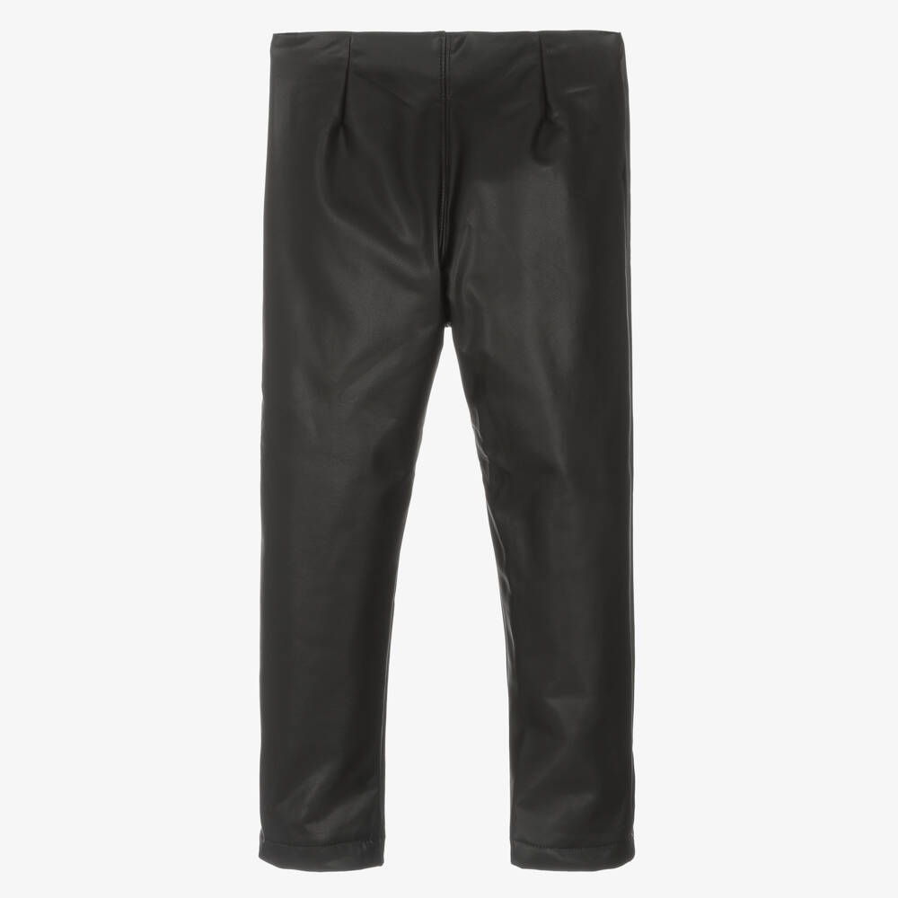 Mayoral-Girls Sleek Black Leatherette Leggings | Childrensalon Outlet
