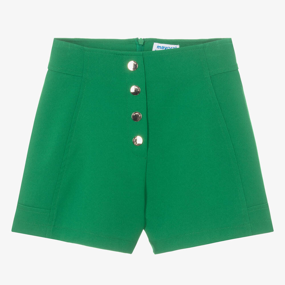 Mayoral - Girls Smart Green Shorts | Childrensalon