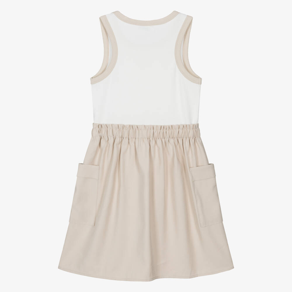 Mayoral-Girls Soft Beige Cargo Frock | Childrensalon Outlet