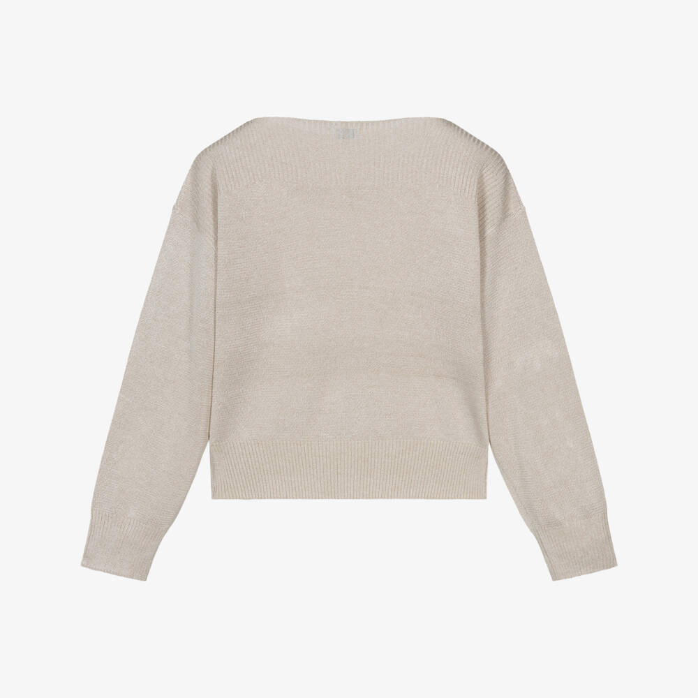 Mayoral-Girls Soft Beige Knit Pullover | Childrensalon Outlet