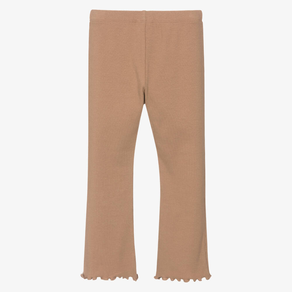 Mayoral-Girls Soft Beige Ribbed Leggings | Childrensalon Outlet