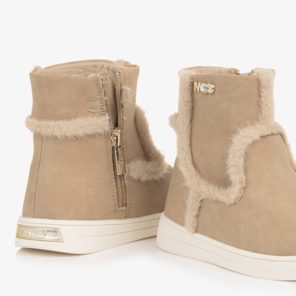Mayoral-Girls Soft Beige Suede Boots | Childrensalon Outlet