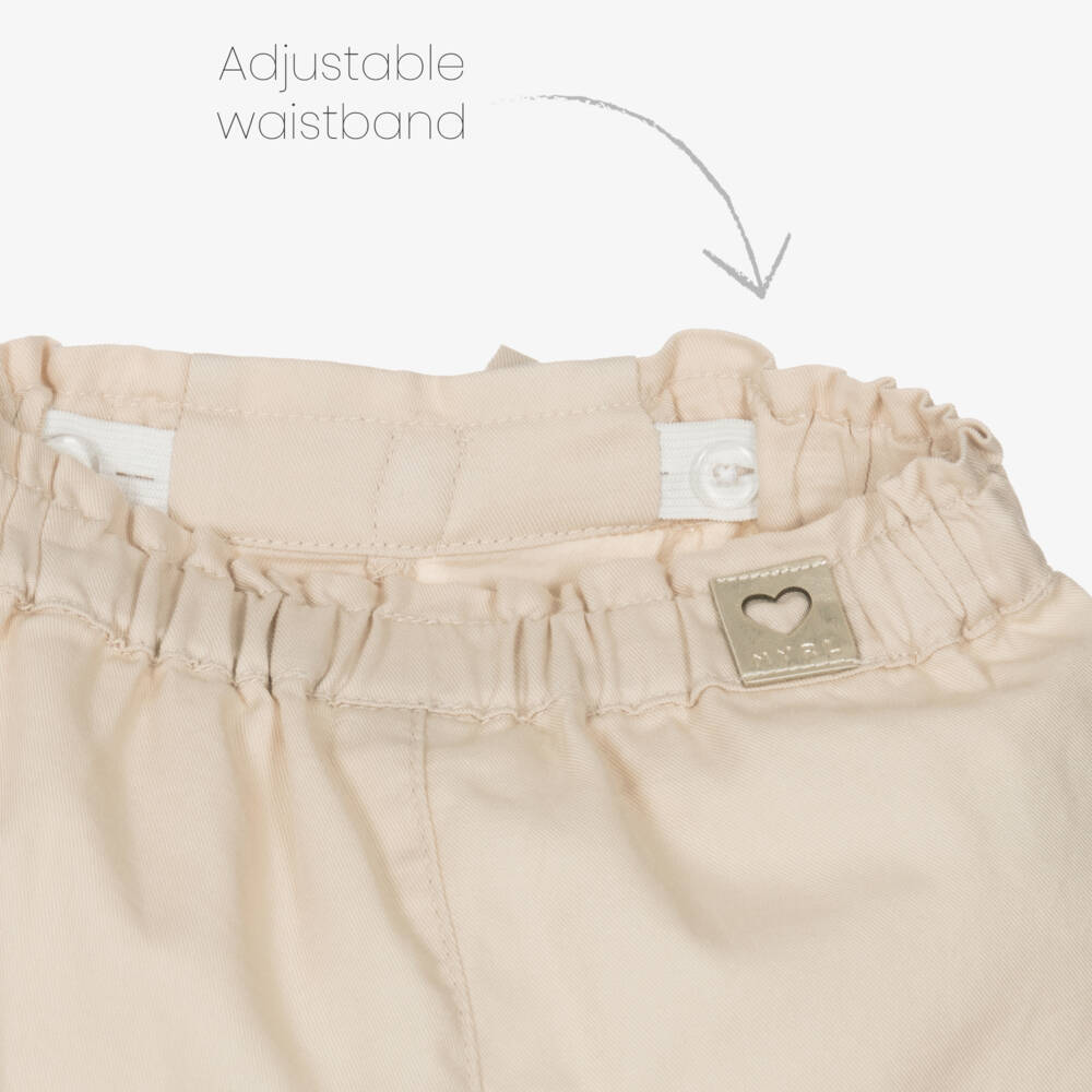 Mayoral-Girls Soft Beige Twill Shorts | Childrensalon Outlet