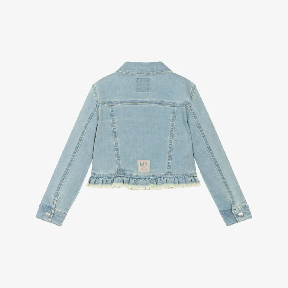Mayoral-Girls Soft Blue Washed Jacket | Childrensalon Outlet