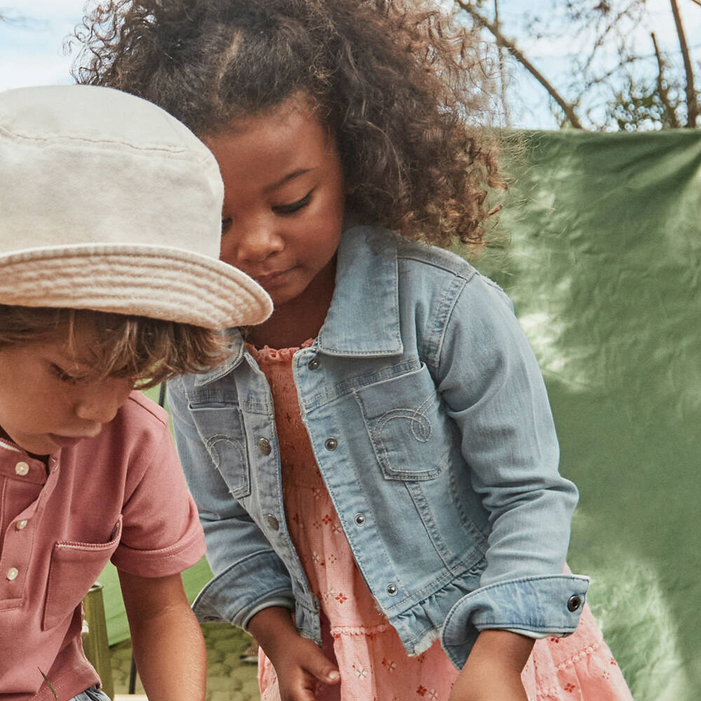 Mayoral-Girls Soft Blue Washed Jacket | Childrensalon Outlet