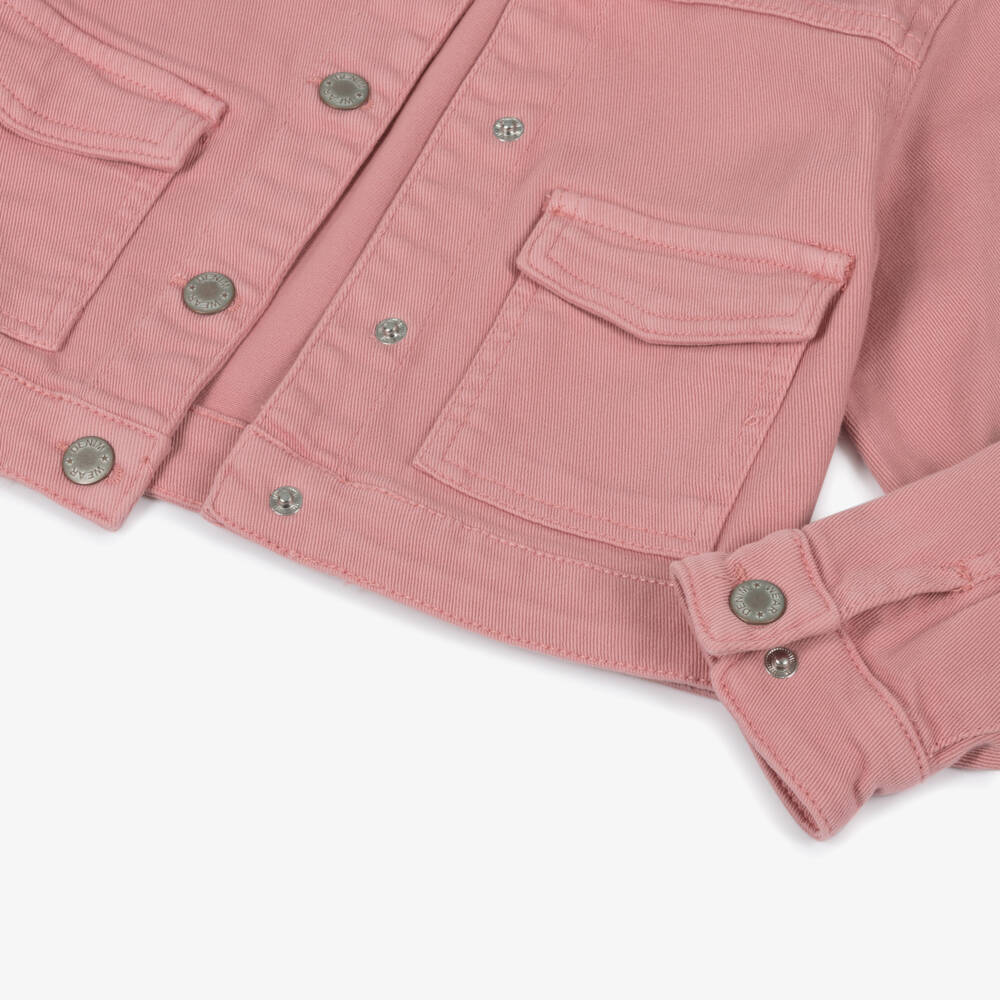 Mayoral-Girls Soft Blush Denim Coat | Childrensalon Outlet