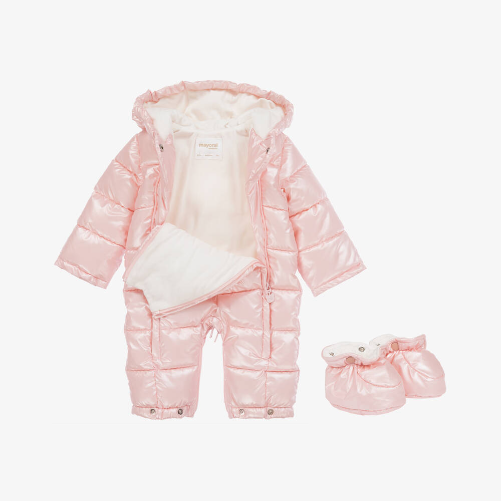 Mayoral Newborn-ملابس ثلجية ناعمة للبنات بلون وردي لامع | Childrensalon Outlet