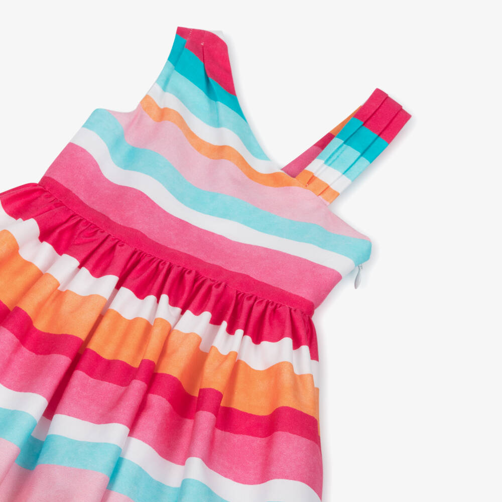 Mayoral-Girls Soft Cotton Striped Frock | Childrensalon Outlet
