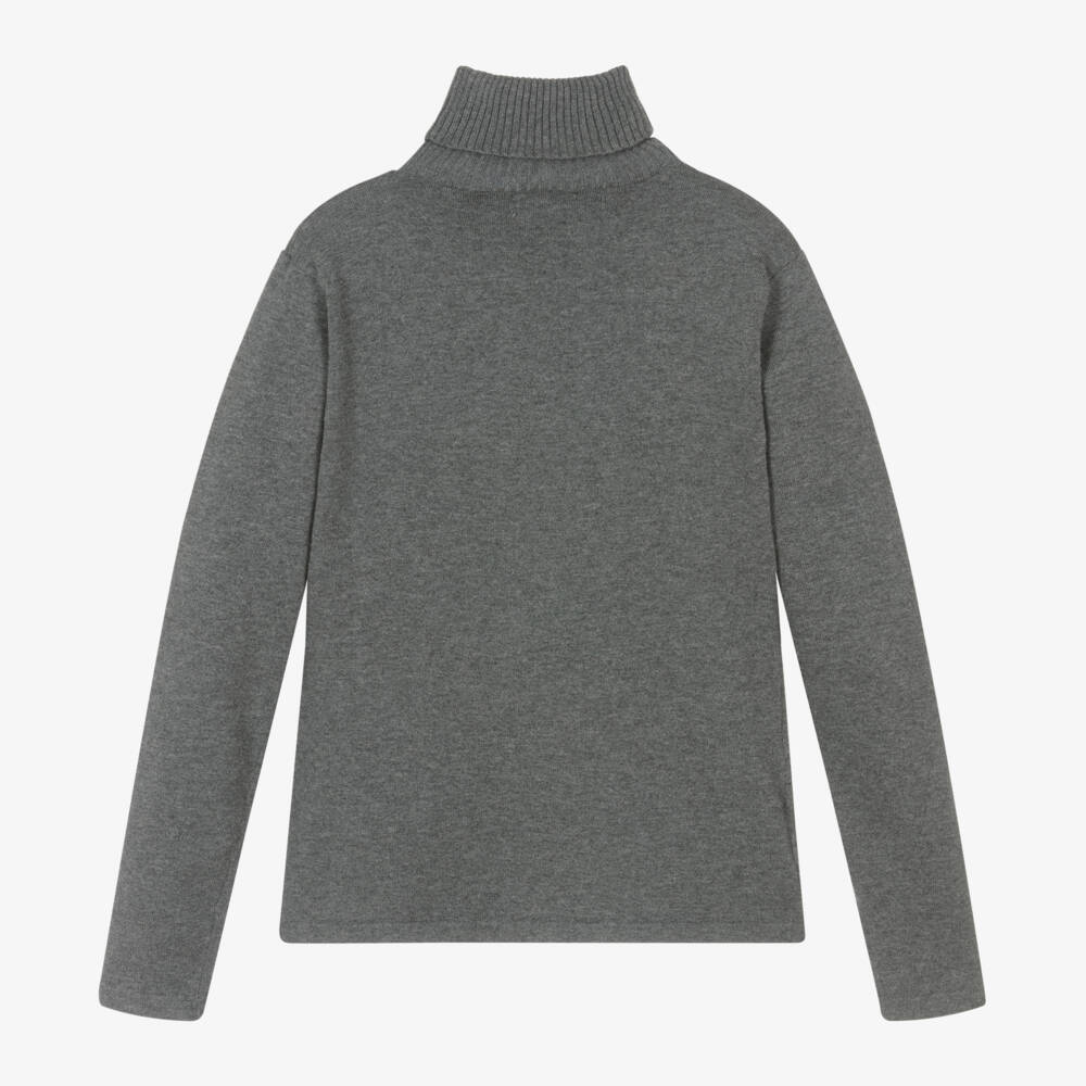 Mayoral-Girls Soft Grey Roll Neck Jumper | Childrensalon Outlet