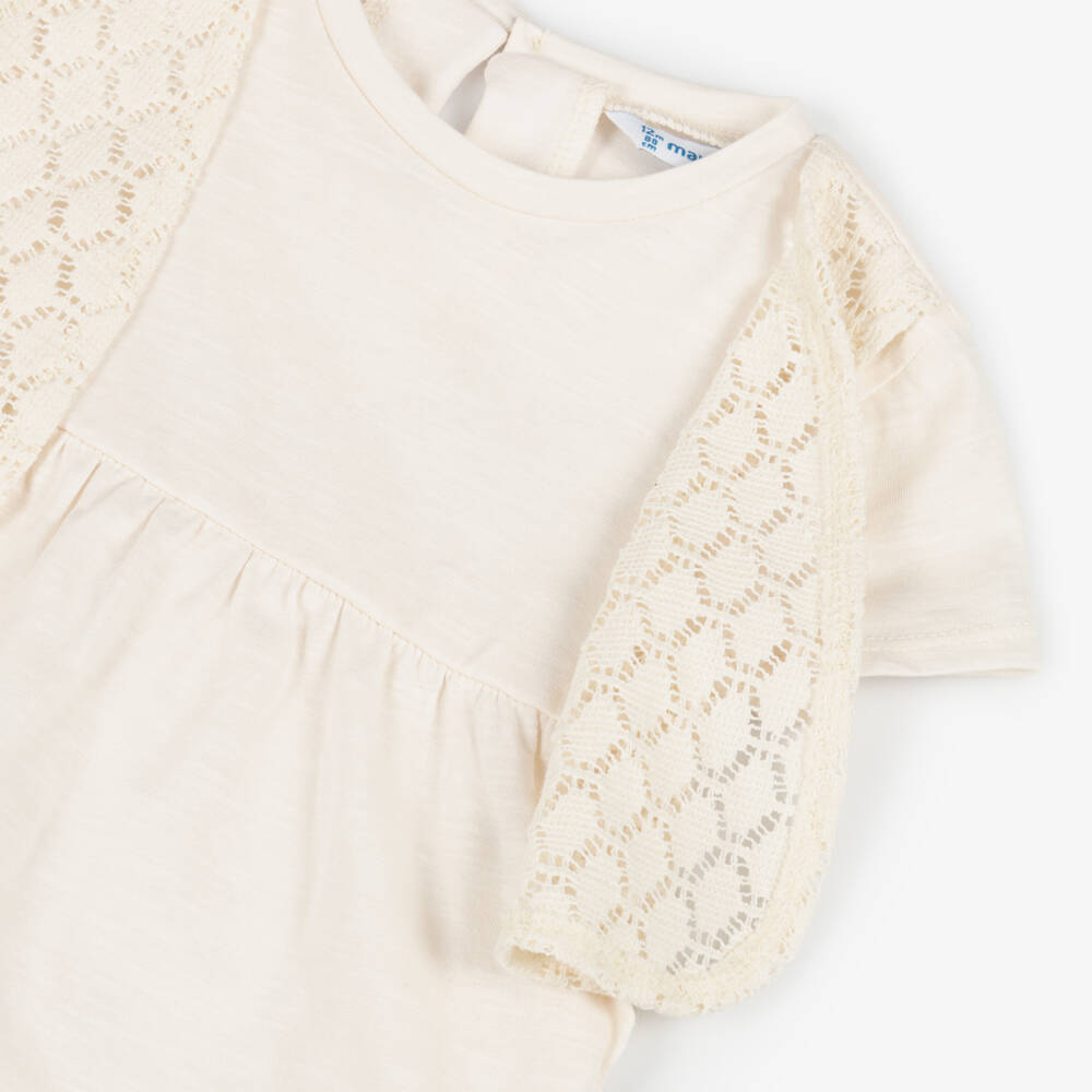 Mayoral-طقم كروشيه عاجي ناعم للبنات | Childrensalon Outlet