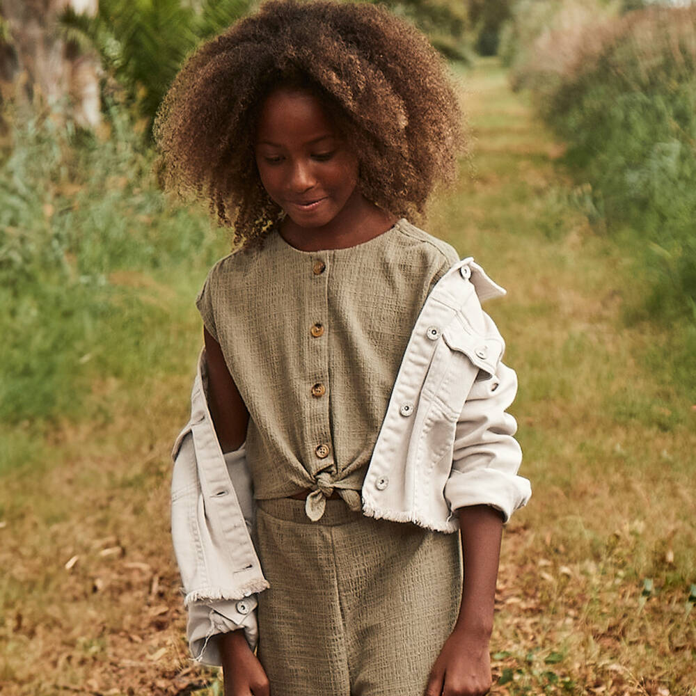 Mayoral-Кремовая джинсовая куртка для девочек | Childrensalon Outlet