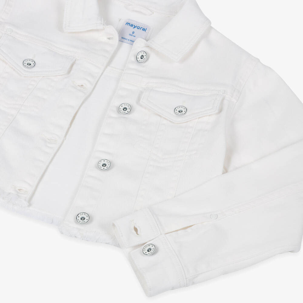 Mayoral-Кремовая джинсовая куртка для девочек | Childrensalon Outlet
