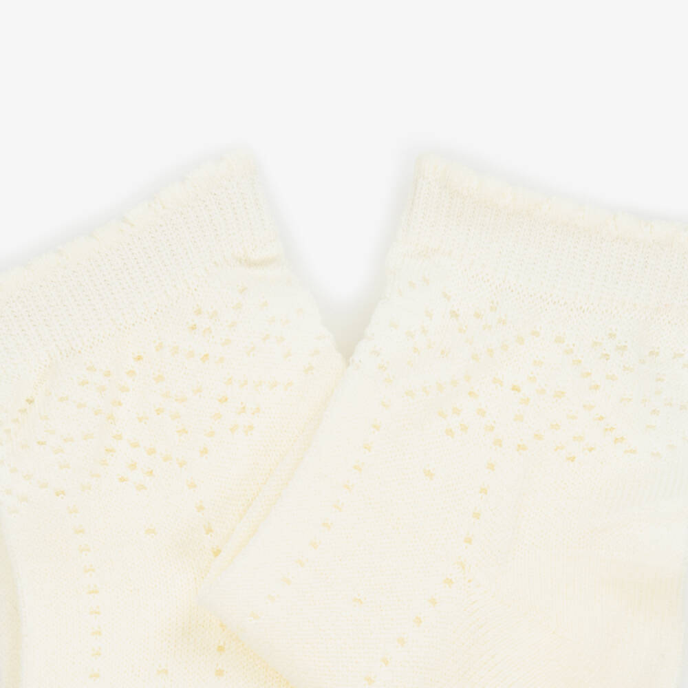 Mayoral-Girls Soft Ivory Lace Knit Socks | Childrensalon Outlet