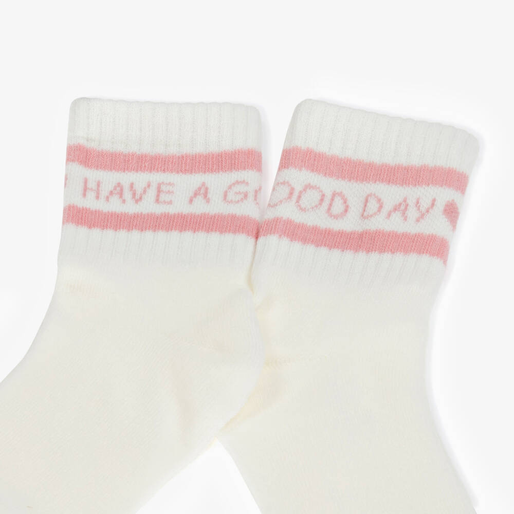 Mayoral-جوارب ناعمة للبنات بلون العاج والوردي - ثلاثية | Childrensalon Outlet
