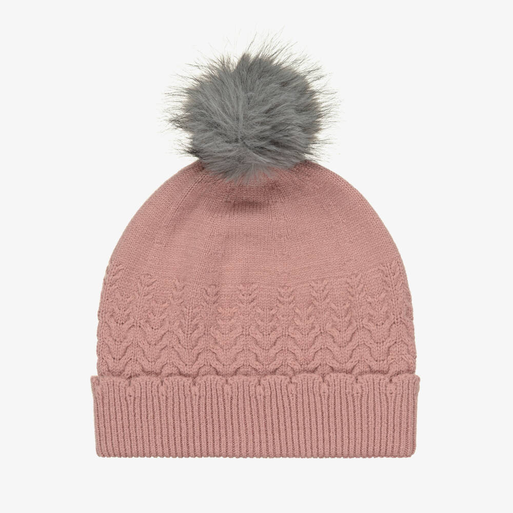 Mayoral-Girls Soft Pink Cable Knit Hat | Childrensalon Outlet