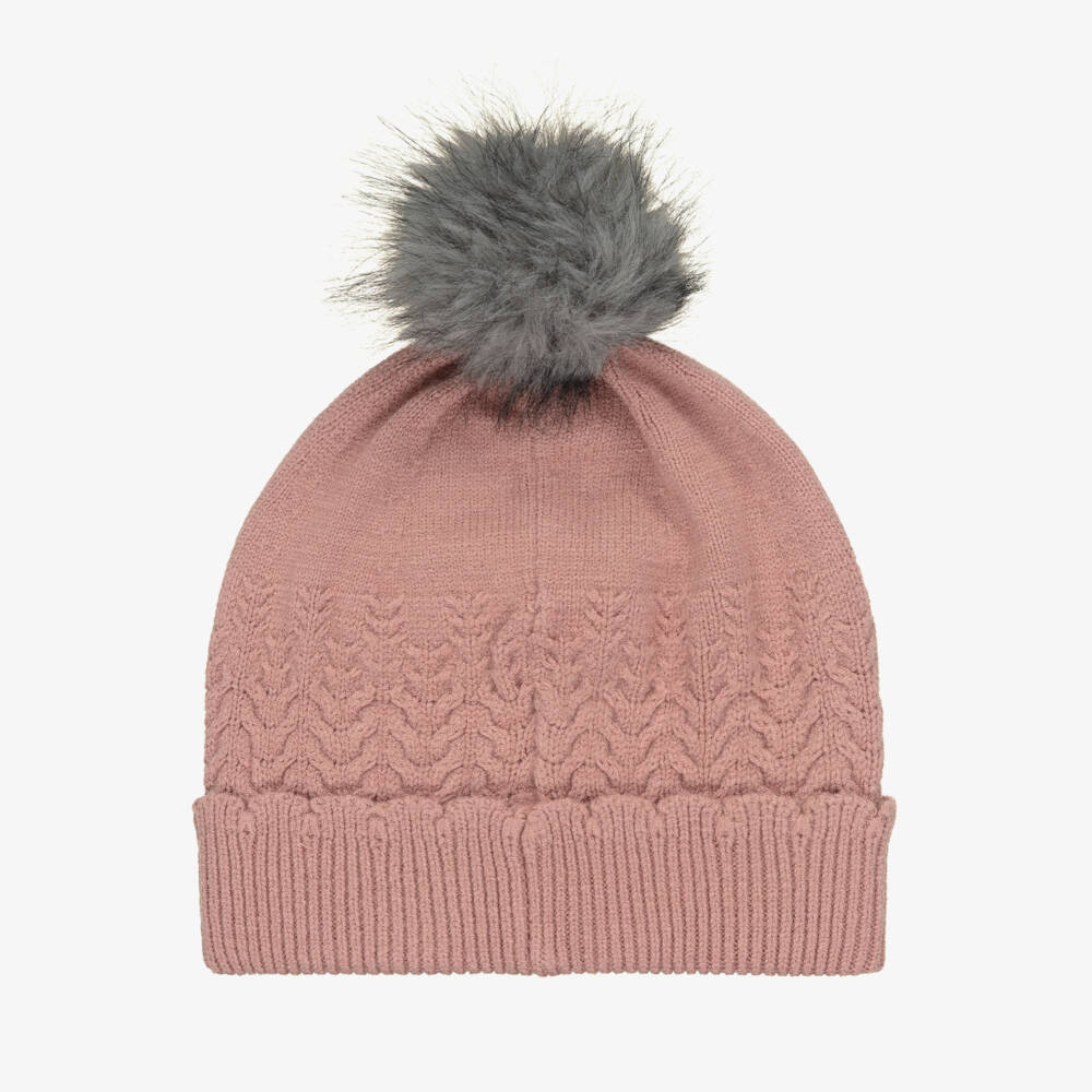 Mayoral-Girls Soft Pink Cable Knit Hat | Childrensalon Outlet