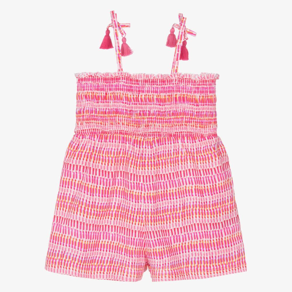 Mayoral-Girls Soft Pink Cotton Romper | Childrensalon Outlet