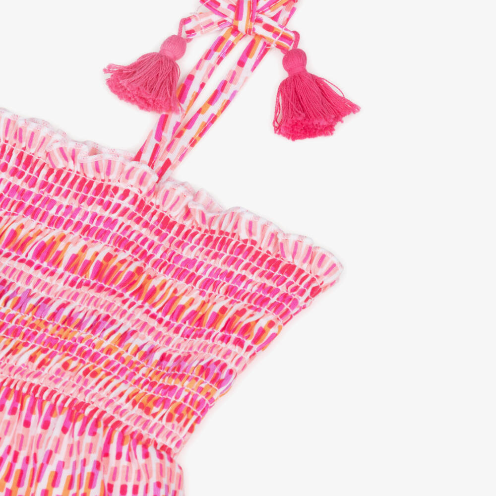 Mayoral-Girls Soft Pink Cotton Romper | Childrensalon Outlet