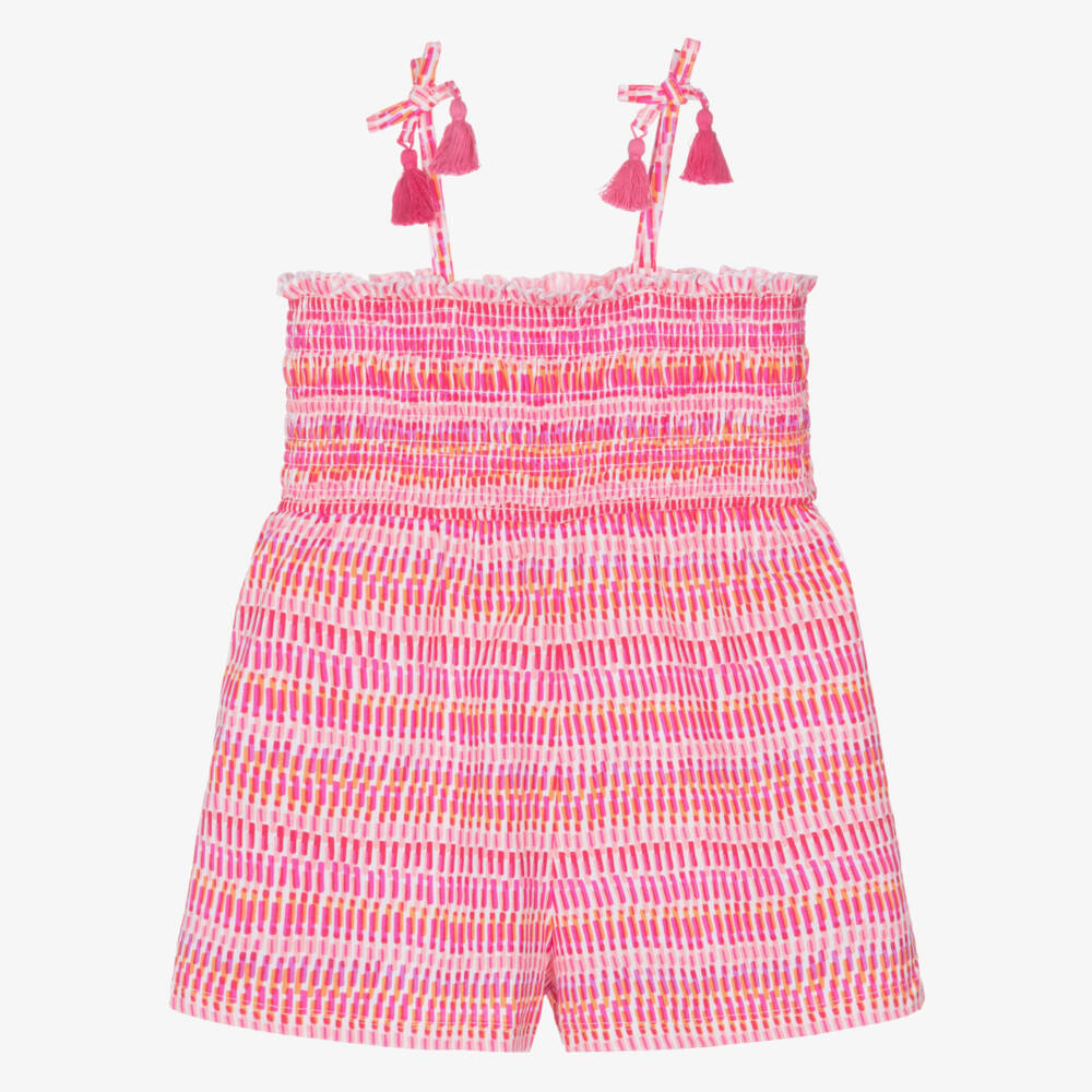 Mayoral-Girls Soft Pink Cotton Romper | Childrensalon Outlet
