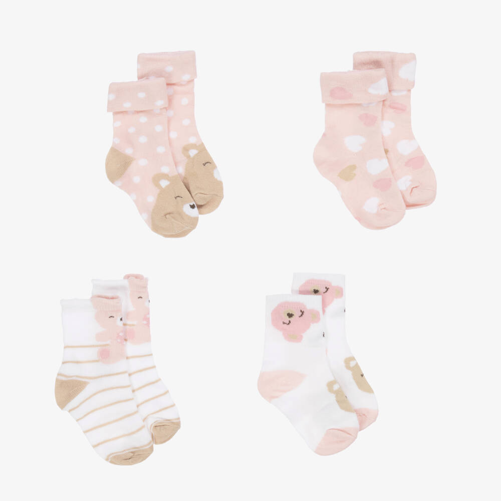 Mayoral Newborn-Girls' Soft Pink Cotton Sock Set | Childrensalon Outlet
