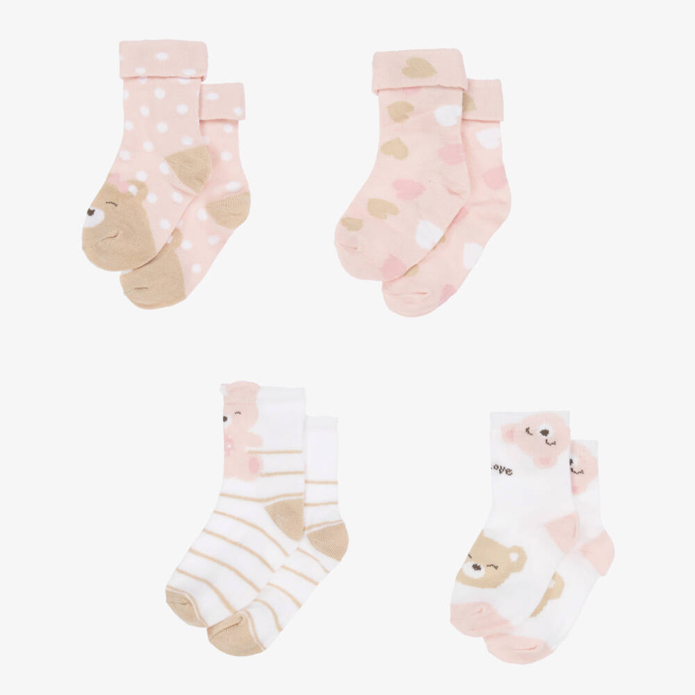 Mayoral Newborn-Girls' Soft Pink Cotton Sock Set | Childrensalon Outlet