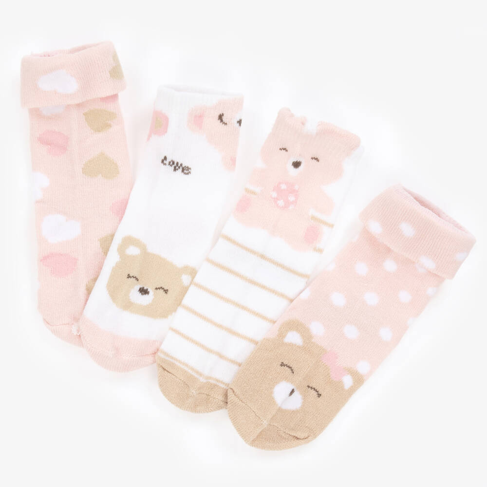 Mayoral Newborn-Girls' Soft Pink Cotton Sock Set | Childrensalon Outlet