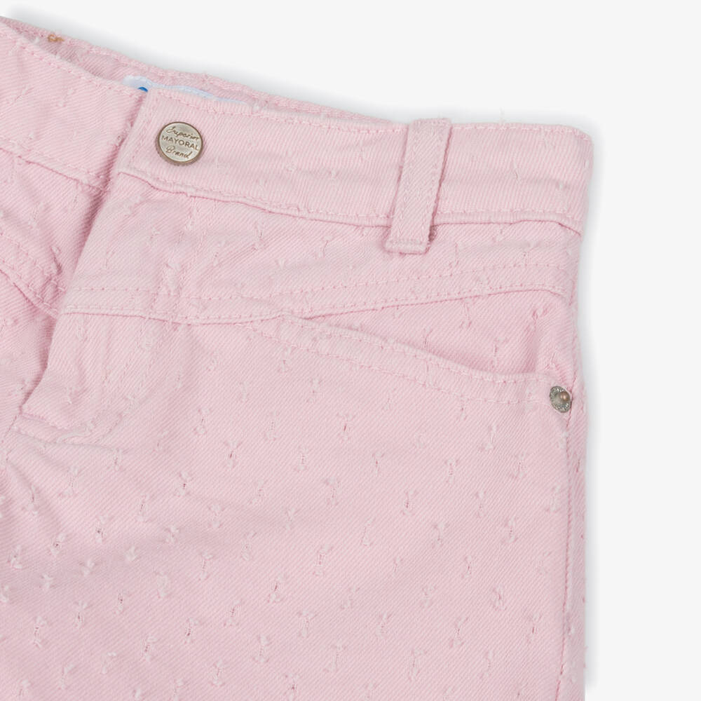 Mayoral-شورت دنيم وردي ناعم للبنات | Childrensalon Outlet