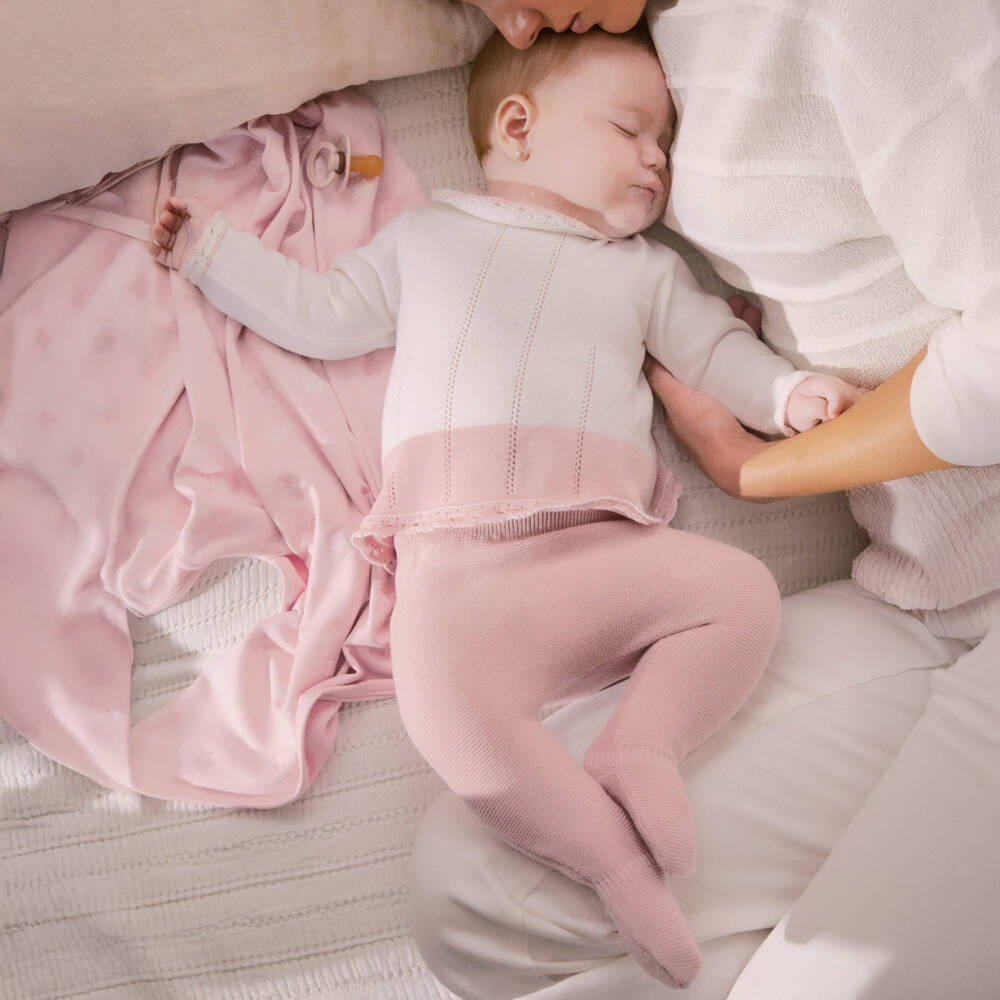 Mayoral Newborn-Girls Soft Pink Knit Babygrow Set | Childrensalon Outlet