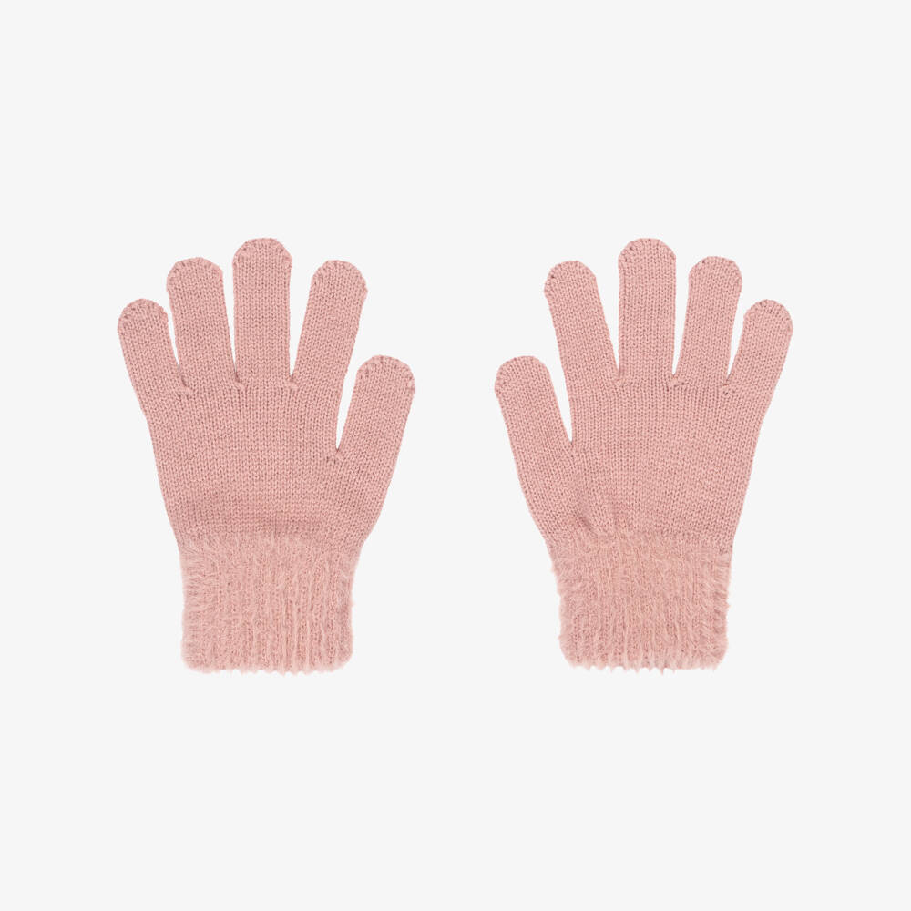 Mayoral-Girls Soft Pink Knitted Gloves | Childrensalon Outlet