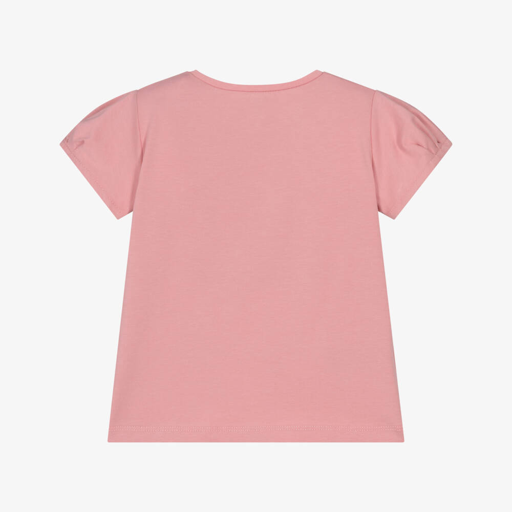 Mayoral-Girls Soft Pink Lace Tee | Childrensalon Outlet