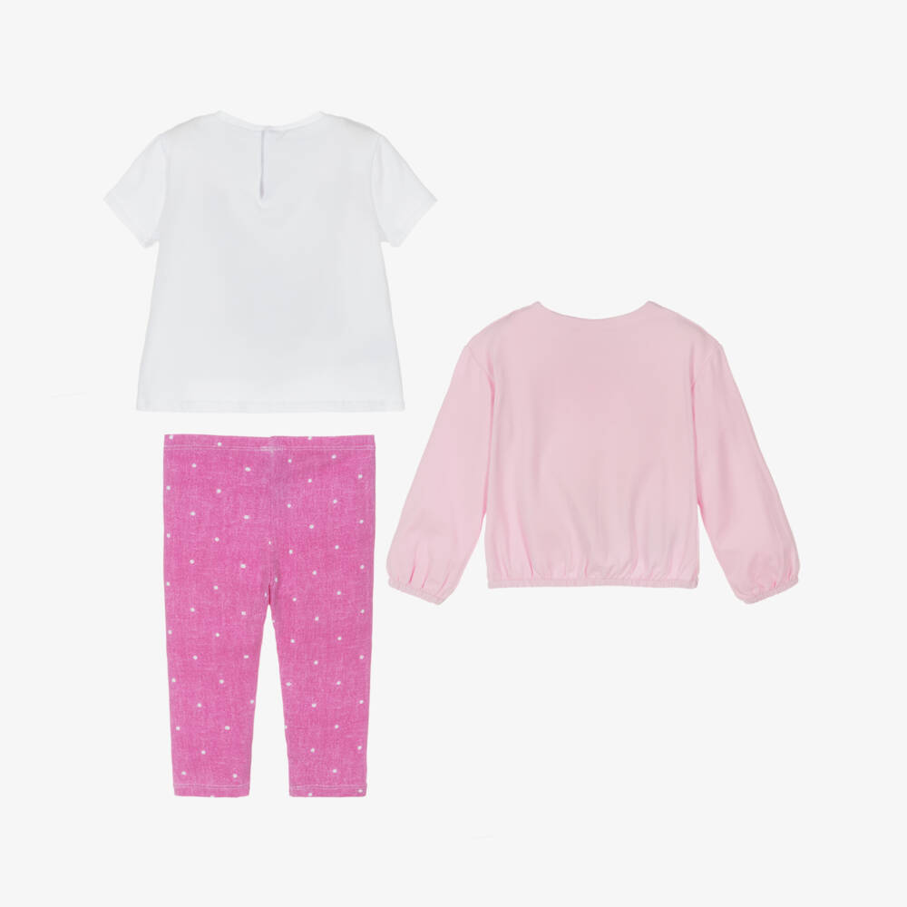 Mayoral-Girls Soft Pink Leggings Trio | Childrensalon Outlet
