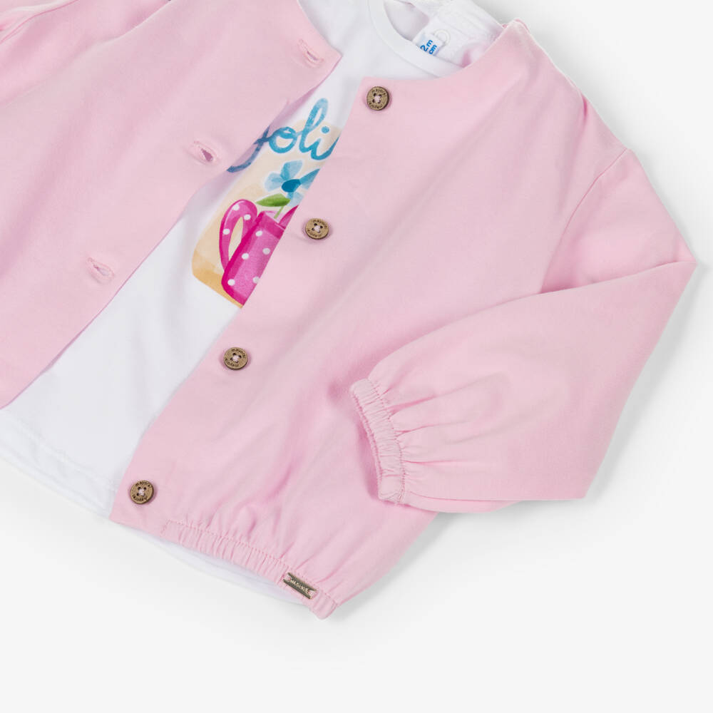 Mayoral-Girls Soft Pink Leggings Trio | Childrensalon Outlet