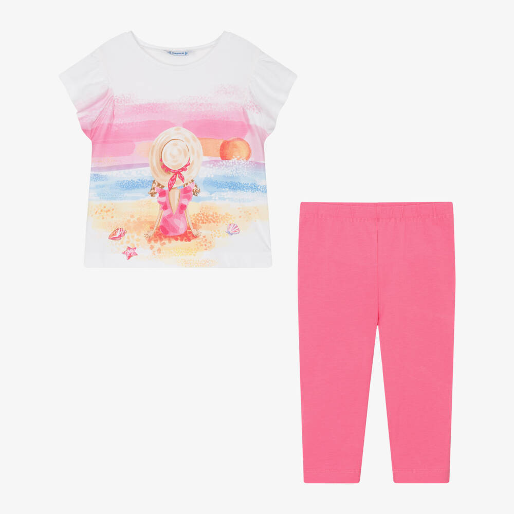 Mayoral-Girls Soft Pink Outfit Ensemble | Childrensalon Outlet