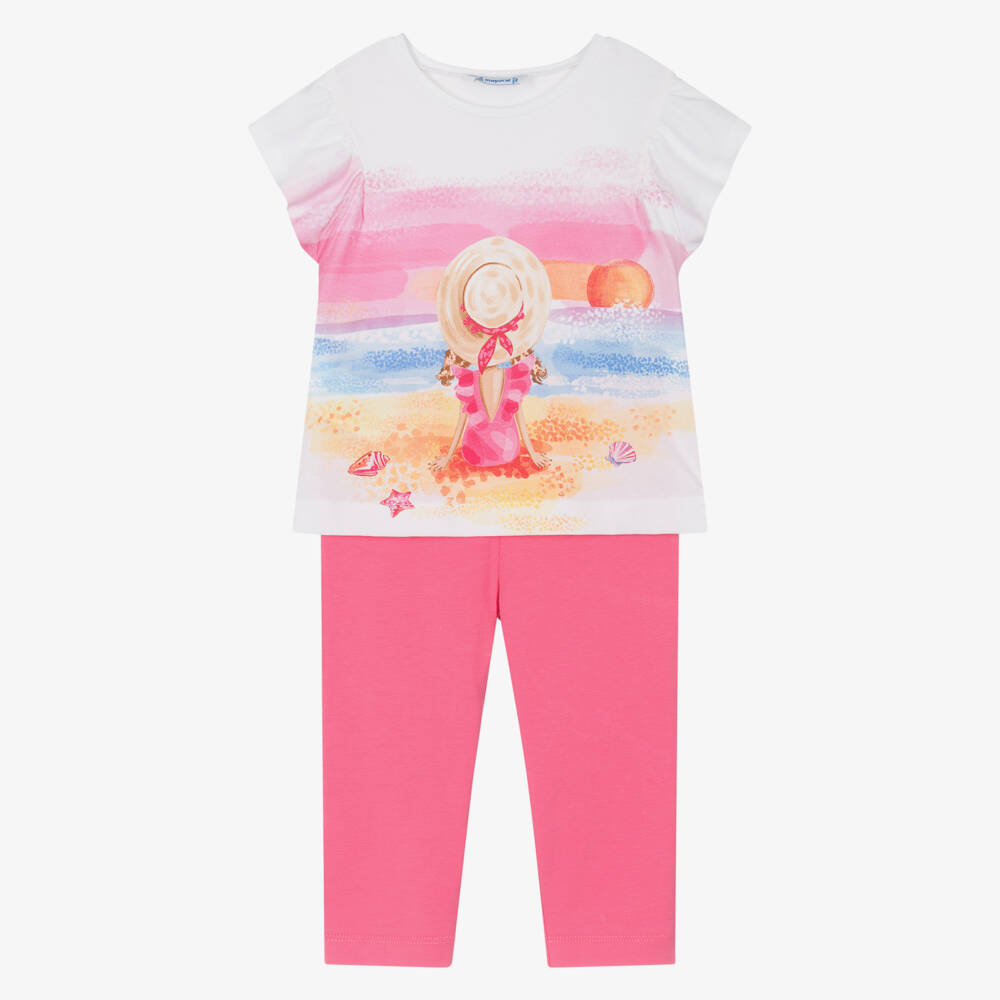 Mayoral-Girls Soft Pink Outfit Ensemble | Childrensalon Outlet